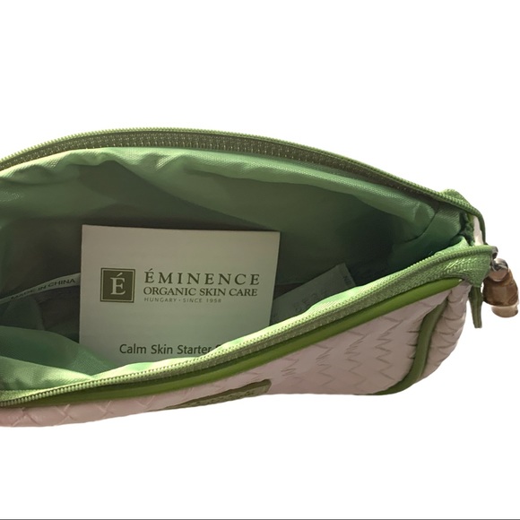 NEW! Eminence Woven Basket Weave Style Faux Leather Makeup Bag Cosmetic Case - Picture 4 of 4